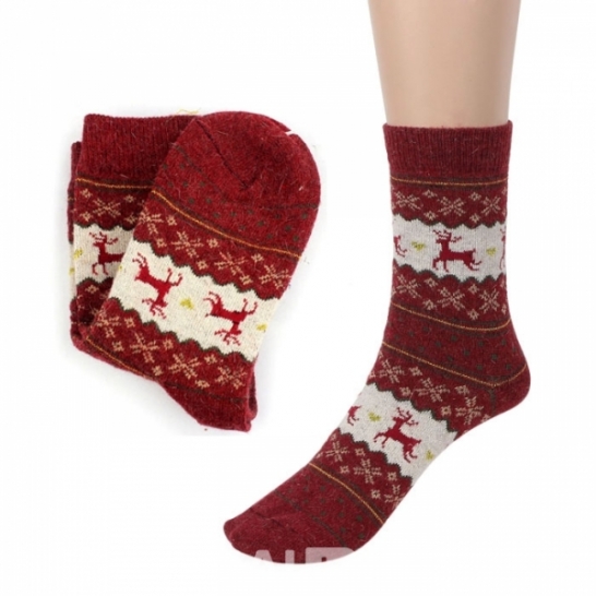 Kalėdinės moteriškos vilnonės kojinės