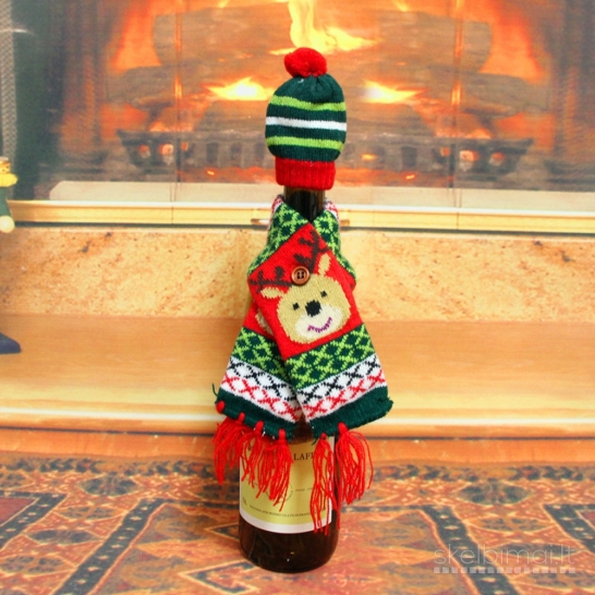 Kalėdinė butelio dekoracija