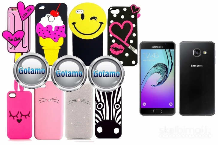 Ausys silikoniniai dėklai Samsung Galaxy A3 (2016) mobiliesiems telefonams