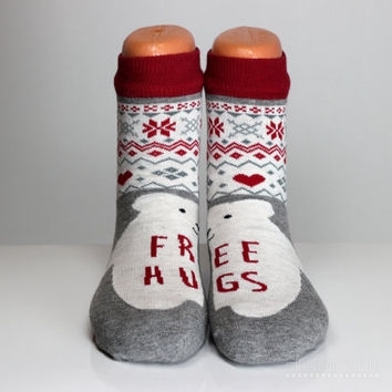 Kojinės su kalėdiniais motyvais "Free Hugs"