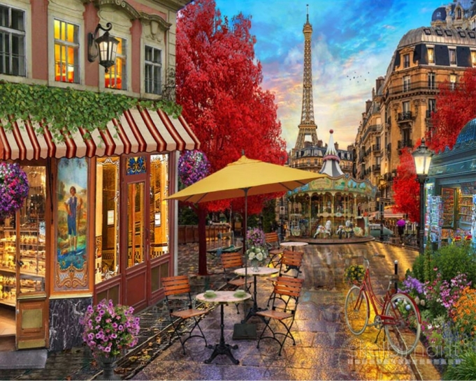 Tapybos pagal skaičius rinkinys "Paris", 40x50 cm 